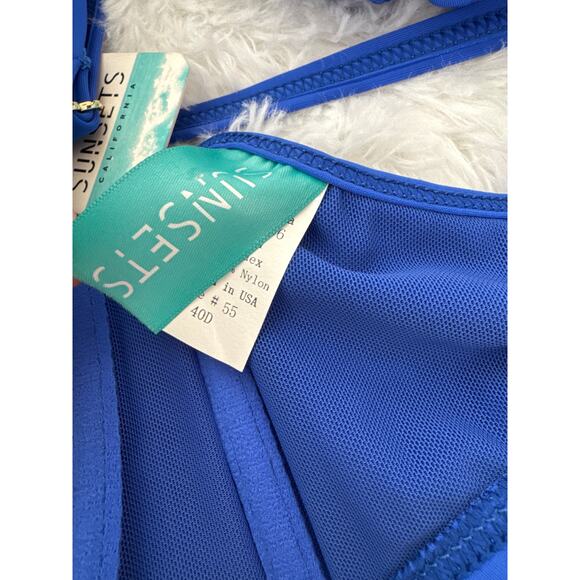Sunsets California underwire twist bandeau top bundle of 2 blue black size 40D - Picture 13 of 13